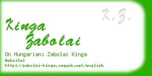 kinga zabolai business card